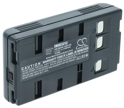 vhbw 1x batteria sostituisce Panasonic VW-VBR1E, VW-VBH1E, VW-VBS2, VW-VBS1E, VW-VBS1 per videocamera camcorder (2000mAh, 6V, NiMH)
