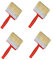 Lot de 4 applicateurs de peinture en poils naturels - Idéal pour les revêtements solvants, vernis, bois, huile sur murs et terrasses
