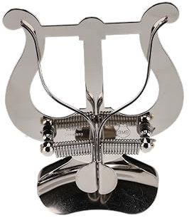 GEWA Marschnotenhalter Trompete - Vernickelt - Große Lyra - 2 Drücker - Mit Klemme zur Becherbefestigung