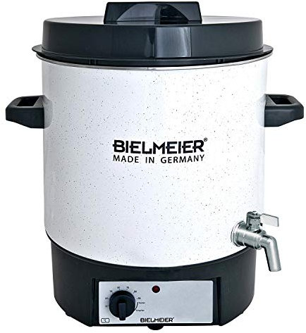 BIELMEIER Einkochautomat einmachen einwecken Glühwein 1800 W 27 Liter Emaille Auslaufhahn Edelstahl 3/8 Made in Germany BHG480.2