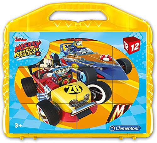 Clementoni - 41183 - Puzzle Cubi - Mickey and the Roadster Racers - 12 Cubi - Disney, puzzle bambini
