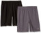 Amazon Essentials Herren Weit geschnittene Performance-Funktionsshorts (erhältlich in Big & Tall), 2er-Pack, Kohlegrau/Schwarz, L