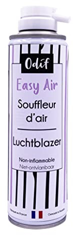 Odif - Easy Air - Souffleur d'Air Dépoussiérant - Nettoyage et Entretien de l'Intérieur des Machines à Coudre ou à Broder, Claviers, Ordinateurs, Téléphones Portables - Fabriqué en France, Spray 200g