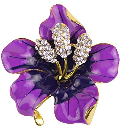 Mecool Brooch Pin for Women Flowers Brooch with Created Crystal 29.8g