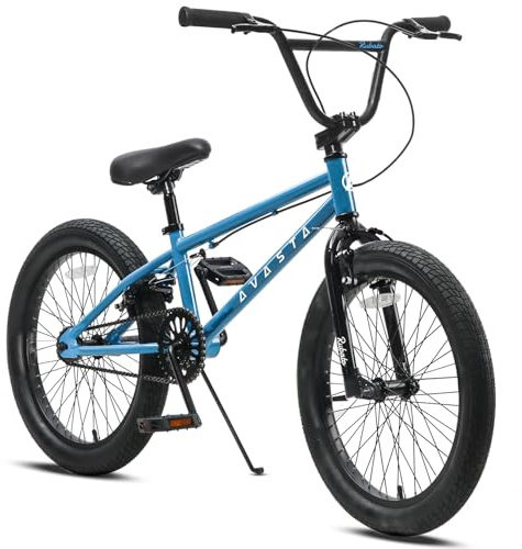 AVASTA 18 Zoll Kinderfahrrad Freestyle BMX Fahrrad für 5 6 7 8 Jahre alt Jungen Mädchen und Anfänger, Blau