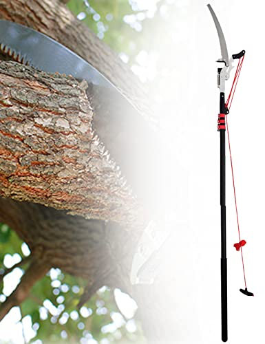 Telescopic Tree Pruner, Pole Pruning Saw Tree Pruner Pole Extendable Limb Saw and Trimmer Working Height Extendable Gardening Tool -18FT