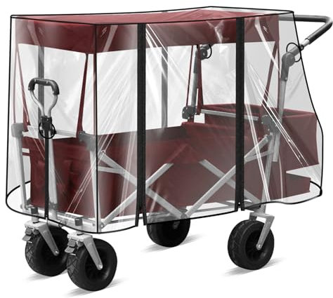 Regenschutz Für Bollerwagen Kinder, Bollerwagen Regenschutz, Regenschutzhülle Für Klappbaren Bollerwagen, Universal Regenschutz Regenverdeck Universal Regenabdeckung Transparent(110 * 74 * 51 Cm)