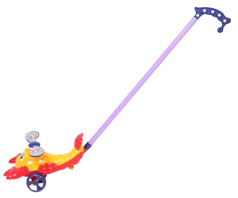 YARNOW Giocattolo da Spingere e Materiale Pp e Metallo per Ragazzo Ragazza a Forma di Aragosta Cartoon Supporto Stabile lo Sviluppo Dell'equilibrio e Colore Casuale a Casa
