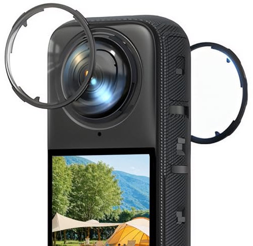Atshld Protector de Lentes para Insta 360 X5, Accesorio de Cámara 360, Lente de PC Óptico Alta Transparencia, Antivaho, Antiarañazos, Antigolpes, Instalación Rápida, Compatible con Insta360 X5