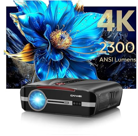4K HDR10+ Daytime Smart Projector 2300 ANSI Ultra HD Daylight Movie Projector with Shorter Throw ToF Auto Focus Wifi Bluetooth HDMI ARC NFC Android TV for Home Theater Outdoor Movie Gaming