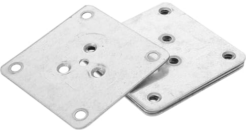 Alipis 5Pcs Thick 7X7Cm Furniture Leg Attachment Plates with 1.5Mm Thickness and 4 Inner Holes Metal Mounting Brackets for Sofa Couch and Table Legs for Home Furniture
