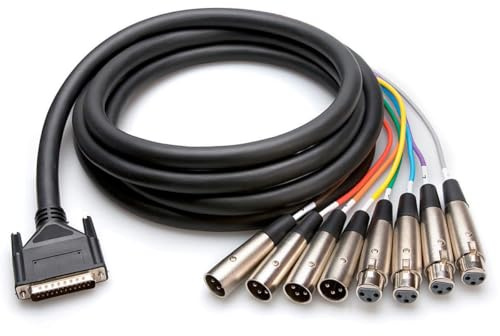 Hosa AES-805Y DB25 to 4 x XLR3M and 4 x XLR3F AES/EBU Snake Cable 5m