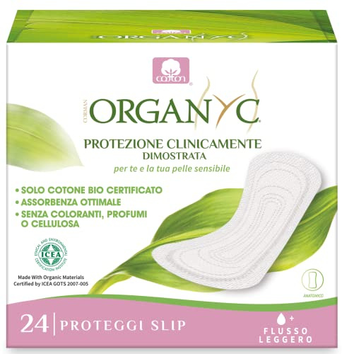 Organyc – Protège-slips Pocket en sachets individuels, 100% coton bio certifié – 1 paquet de 24 unités