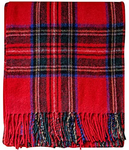 I LUV LTD Tartan Decke Wollmischung Schottisch Royal Stewart Modern 60 x 72 Zoll