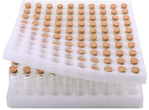 MaxMau 100 Small Glass Bottles with Cork Stoppers,15ml Glass Vials Tiny Jars for Wedding Favors Party Gift Room Decoration Seed Storing Containers Art Paint Display