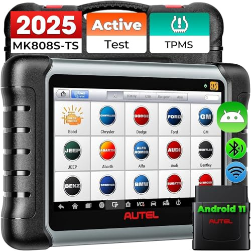Autel Scanner MK808S-TS: 2024 Strumento TPMS bidirezionale Aggiornato di MX808, MK808BT, TS608Pro con Test Attivo, 28+ Servizio, Bluetooth Tutti i sistemi diagnosticati, Programma sensore/Relearn