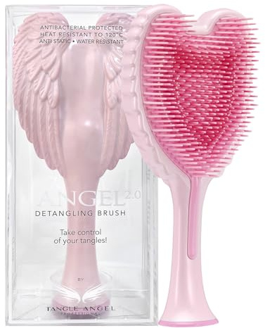 Tangle Angel Detangling Hair Brush - Anti Static Angel Wing Hair Brush with Soft & Flexible Bristle for Straight & Wavy Hair, Women Detangler Brushes for Dry & Wet Hair, Gloss Pink