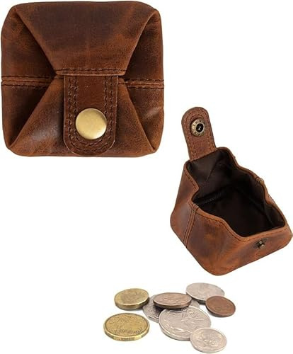 Jajmo Legacy Premium Leather Coin Pouch - Compact Change Holder and Mini Pocket Wallet for Men & Women - Pack of 1