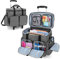 CURMIO Sac de Travail pour Enseignant, Sacoche à roulettes pour Ordinateur Portable de 15,6, Sac de Rangement Trolley pour Fournitures d'enseignant, Outils, Fournitures de Bureau, Artisanat, Gris