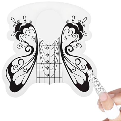 Lot de 100 pochoirs autocollants pour ongles en forme de papillon noir - Pochoirs de modelage autocollants pour ongles en gel, extensions d'ongles, pochoirs de modelage autocollants pour nail art