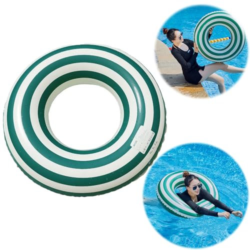 Anello di Nuoto Gonfiabile Galleggiante Adulti,Vintage a Righe Ciambella Salvagente Gonfiabile Donut Anello da Nuoto Rotondo in PVC Anello da Nuoto da Vacanza Float Salvagente per Mare e Piscina