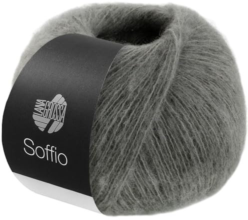 LANA GROSSA Soffio | Flauschiges Lace-Garn aus Merino- & Baumwolle mit 10% Kaschmir | Handstrickgarn aus 60% Schurwolle (Merino superfein), 30% Baumwolle (Bio) | 25g zum Stricken | 212m Garn FB 14