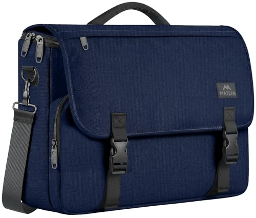 MATEIN Messenger Bag for Men, Briefcases Lightweight Men's Laptop Bag 15.6 inch Water Resistant Crossbody Satchel Computer Work Office Case with Shoulder Strap, Blue