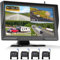 VECHTEL IPS HD 10.1 Zoll drahtlose Rückfahrkamera, Auto-Kamera-Kit, 4 Bildschirme DVR, Rückfahrkamera-System IP68, Nachtsicht-Unterstützung für Vans, Wohnwagen, LKWs, Wohnmobile