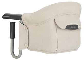 Inglesina Fast, Klappbarer Tischsitz, Beige (Desert Beige), Leicht zu Transportieren, Waschbar, Sichere Befestigung, Bis 15 kg, 35 x 27 x 42 cm