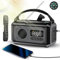Notfall-Kurbel-Wetterradio, mit NOAA-Wetterwarnung, 12000 MAh, Solar-Handkurbel, AM/FM/WB-Radio mit Taschenlampe, Handy-Ladegerät, SOS, Kopfhöreranschluss, Kompass für Zuhause,