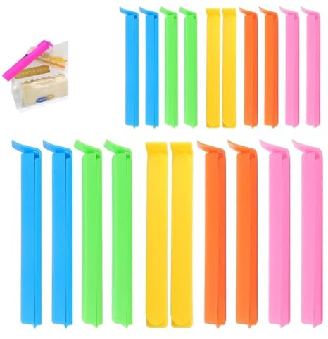 40 PCS Food Storage Bag Clips Plastic Sealing Bag Clips in 2 Sizes, Multicoloured Reusable for Food Storage for Sandwiches and Snack Bags