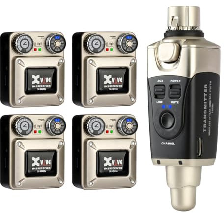 XVIVE U45R4-5.8 GHZ SISTEMA DI MONITOR WIRELESS IN EAR CON QUATTRO RICEVITORI