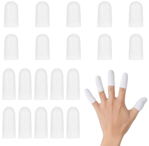 Kaelorae 20Pcs Finger Protectors, Silicone Finger Cots with 10 Long & 10 Short Sleeves for Whole Day Comfort, Waterproof Fingers Sleeves for Trigger Finger Cracked Skin Hangnails Blisters