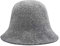Damen Winter Kuppel Wolle Fischerhüte England Stricken Warm Solide Fedora (Grau),Einheitsgröße
