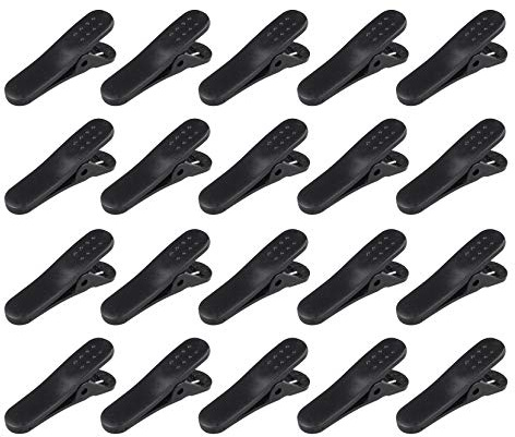 Futheda 20 st hörlurar hörlurar headset kabel kabel kabel kabel sladd klämmor hållare för skjorta kläder fastsättning mikrofontråd (svart)