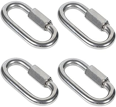 Trsnzul Schraubverbinder 4 Stück Kettennotglied Edelstahl Schraubverbinder M8 Kettenglied Kupplung Edelstahl Kupplung Schraubnotglied für Zuhause, Camping, Wandern, Reisen