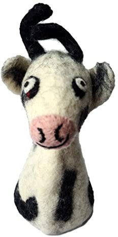 your castle Eierwärmer Kuh handgemacht aus Natur-Filz, fairer Handel, Ostern oder Weihnachten Eier-Warmhalter, ca. 13 cmH