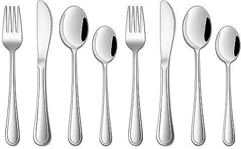 Kinderbesteck, Joyfair Edelstahl Kleiner Kinderbesteck 8er Set, Kinder Besteck Set für Jungen/Mädchen, Kleinkinder Löffel/Messer/Gabel ab 3 Jahre, Ungiftig & Gesund, Spülmaschinenfest