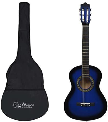 VACARX Konzertgitarre für Anfänger und Kinder mit Tasche, blau, 1/2 86,4 cm, Gitarre: