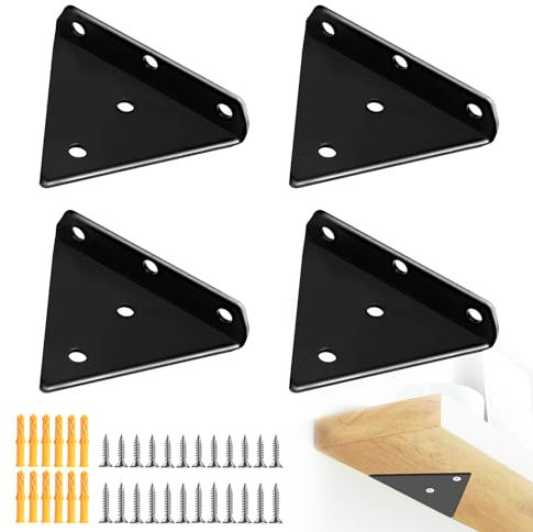 4 Stück Unsichtbare Dreieck Wandhalterungen, Wandhalterungen Unsichtbare Dreieck, Dreieck Regal Halterungen, Schwebende Regalhalterungen mit Schrauben, für Regale in Küche,Arbeitszimmer (80 x 100 mm)