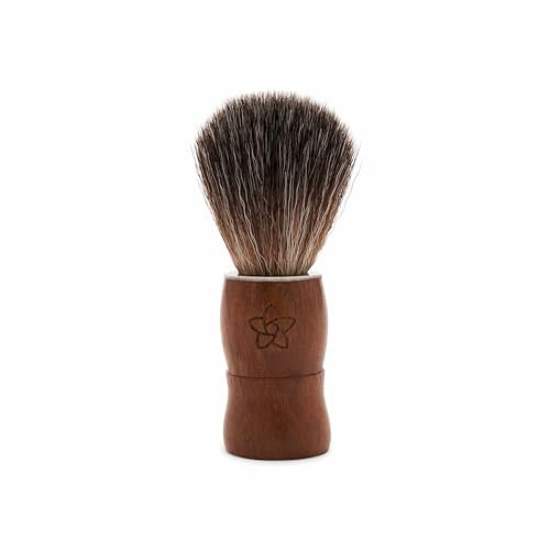 Art of Vedas Premium Rasierpinsel mit Neemwood Griff - Handgefertigt - Vegan - Langlebige Rasur - Friseurpinsel für den perfekten Shave!