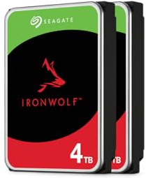 Seagate IronWolf 4TB Internal Hard Drive, NAS HDD, 3.5 Inch, 5400 RPM, CMR, 256 MB Cache, SATA 6GB/s, Silver, Includes 3 Year Rescue Service, FFP, Model No.: ST4000VN006