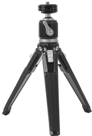Skrivbordstativ med Selfie Stick, 360 ° Roterande Kulhuvud 4 Kg Lastkapacitet 1/4 Tum Skruvar Anti Slip Aluminiumlegering, Mini Telefon Stativ för Kameraprojektorer, Bärbar och