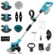 Rasentrimmer Mit Akku Für Makita Rasentrimmer, 21v Akku Rasentrimmer Mit 3 Arten Klingen, Freischneider Akku 2 In 1 Mit Seitlichen RäDern FüR Einfaches Trimmen Der Kanten (ohne Akku) (Blue)