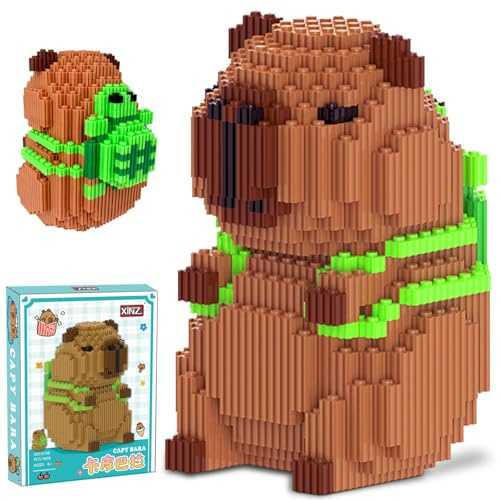 Juvanovo Blocchi da Costruzione Capybara, 1606 Pezzi Mini Mattoncini da Costruzione Capybara, Micro Blocchi Capibara, Capibara Building Blocks Set, Decorazione della Casa per Adulti e Bambini