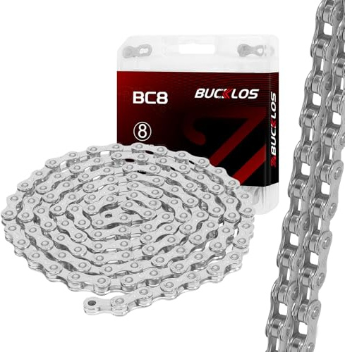 6/7/8 Speed Bike Chain,Bicycle Chain 116Link Compatible with Shimano Silver