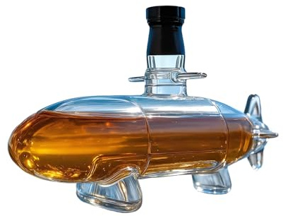 Whiskey Decanter Whiskey Carafe Liquor Dispenser for Brandy Vodka Decorative Submarine Shape Wine Bottles for Dad Husband Boyfriend