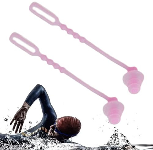 Bouchons d'oreille de natation en silicone réutilisables pour adultes - bouchons d'oreille de bain imperméables | Protection d'oreille de piscine douce confortable | Équipement d'entraînement res