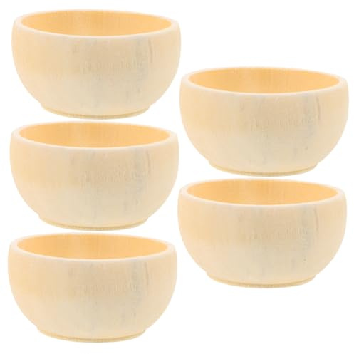 Didiseaon 5 pezzi Ciotole in Legno Grezzo Naturale per DIY Piccole Scodelle Non Verniciate per Pittura Disegno Progetti Creativi e Artigianato Decorazioni Fai da Te