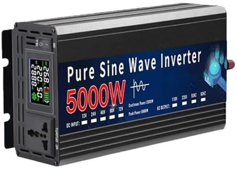 Inversor Inversor De Onda Sinusoidal Pura De 12V 220 V 110 V 2000 W 3000 W 4000 W Y 5000 W Convertidor De Voltaje Portátil De CC A CA para Coche Transformador de Voltaje(220V 50Hz,5000W)